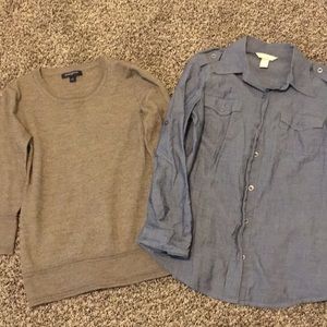 EUC Banana Republic tops x2 size small & xsmall